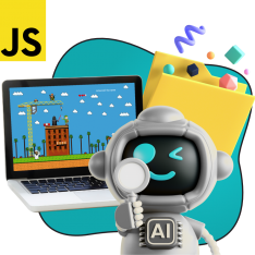 Язык программирования JavaScript + AI. Проектное обучение + геймификация + AI-помощники - КИБЕРшкола программирования для детей, компьютерные курсы для школьников, начинающих и подростков - KIBERone г. Самара